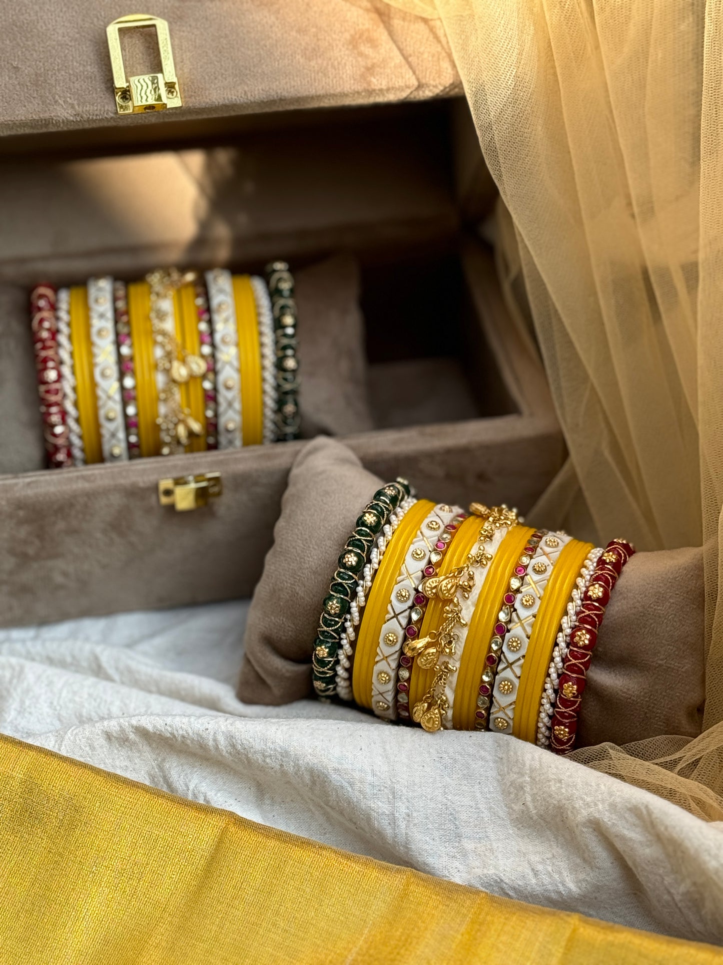 Yellow Gold plated Design Chuda Set for Brides