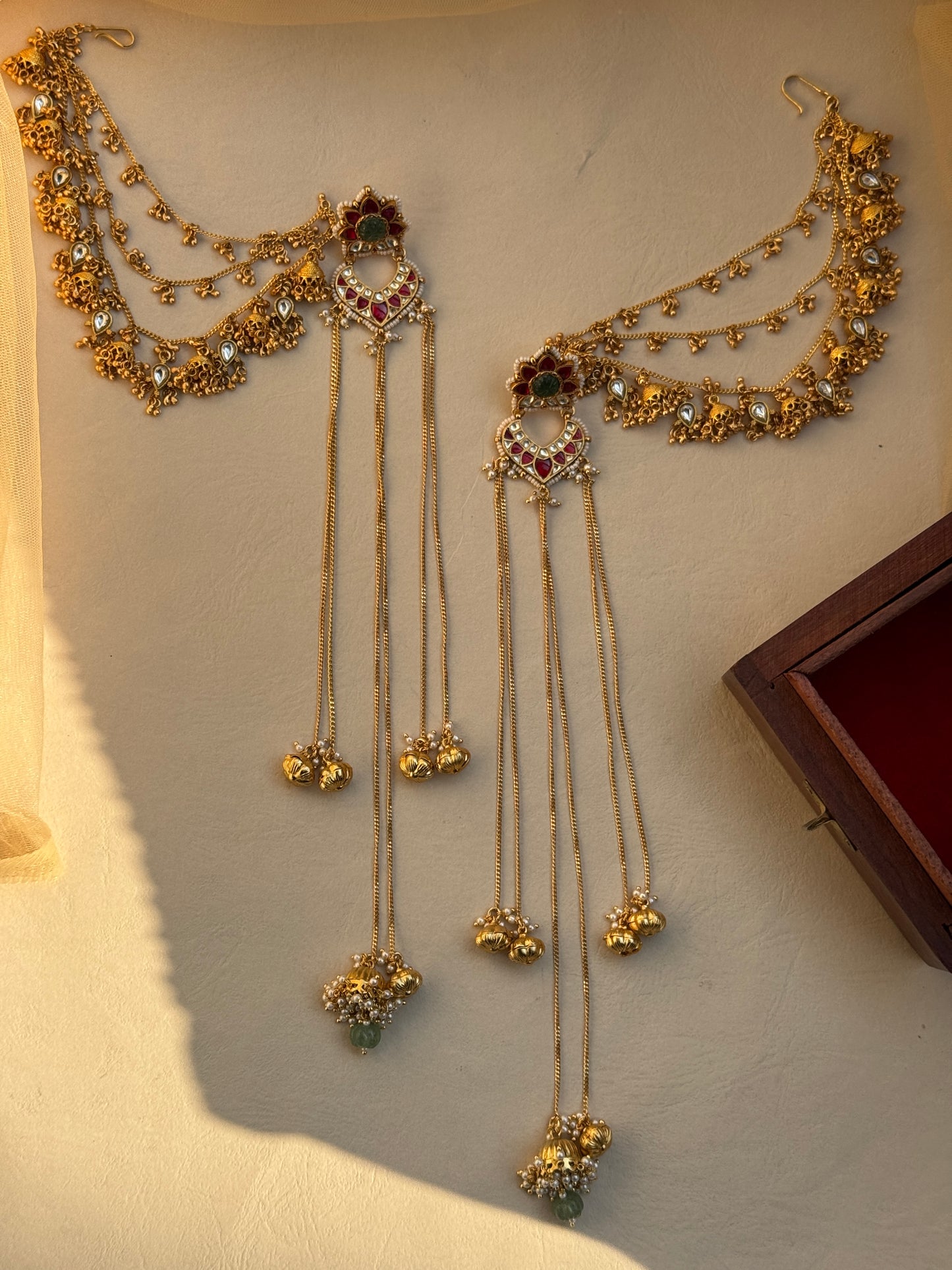 Earchains with Earrings in long chain and ghungri