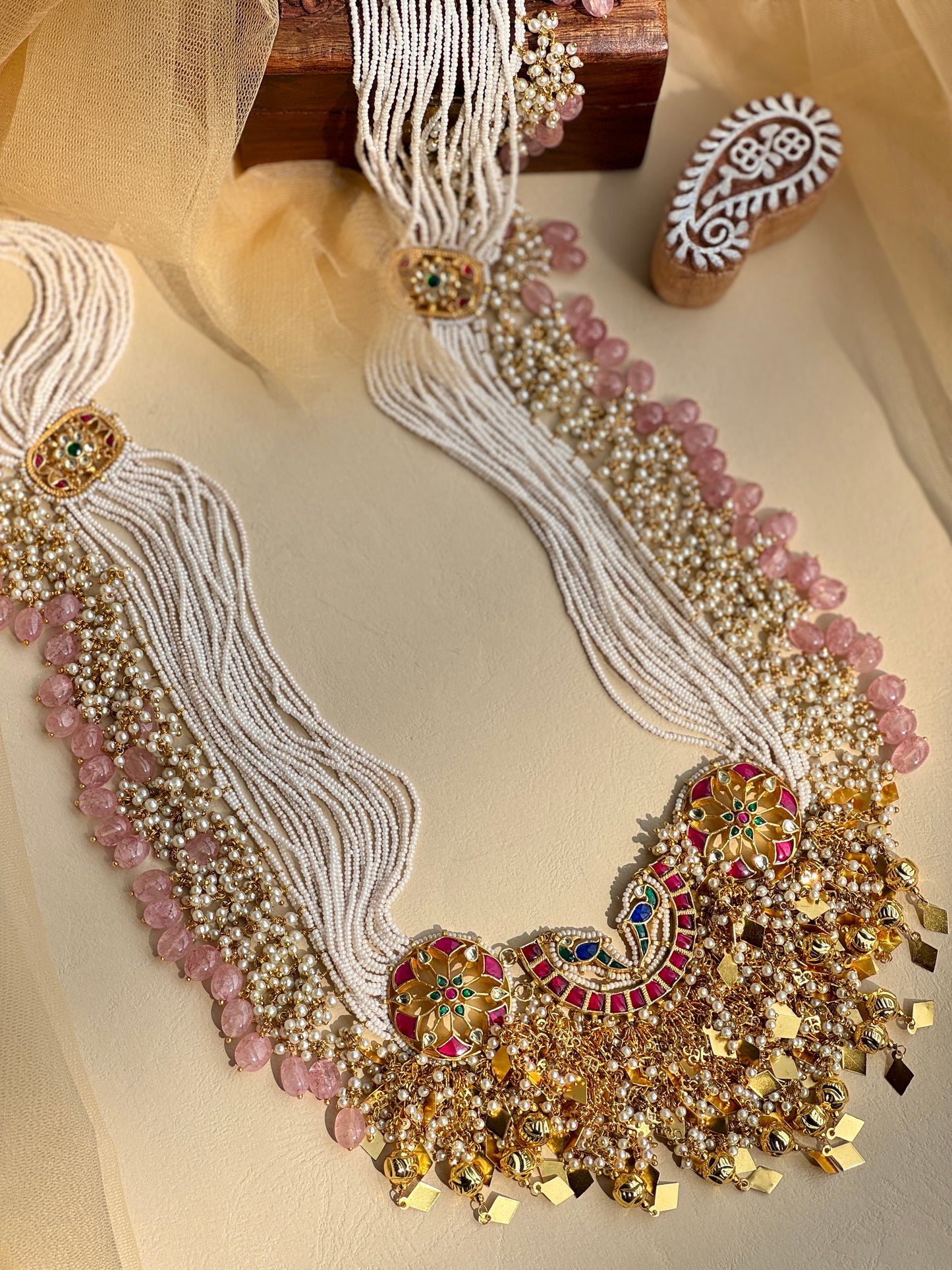 Exquisitely Heritage Kamarbandh with Charms and Moti