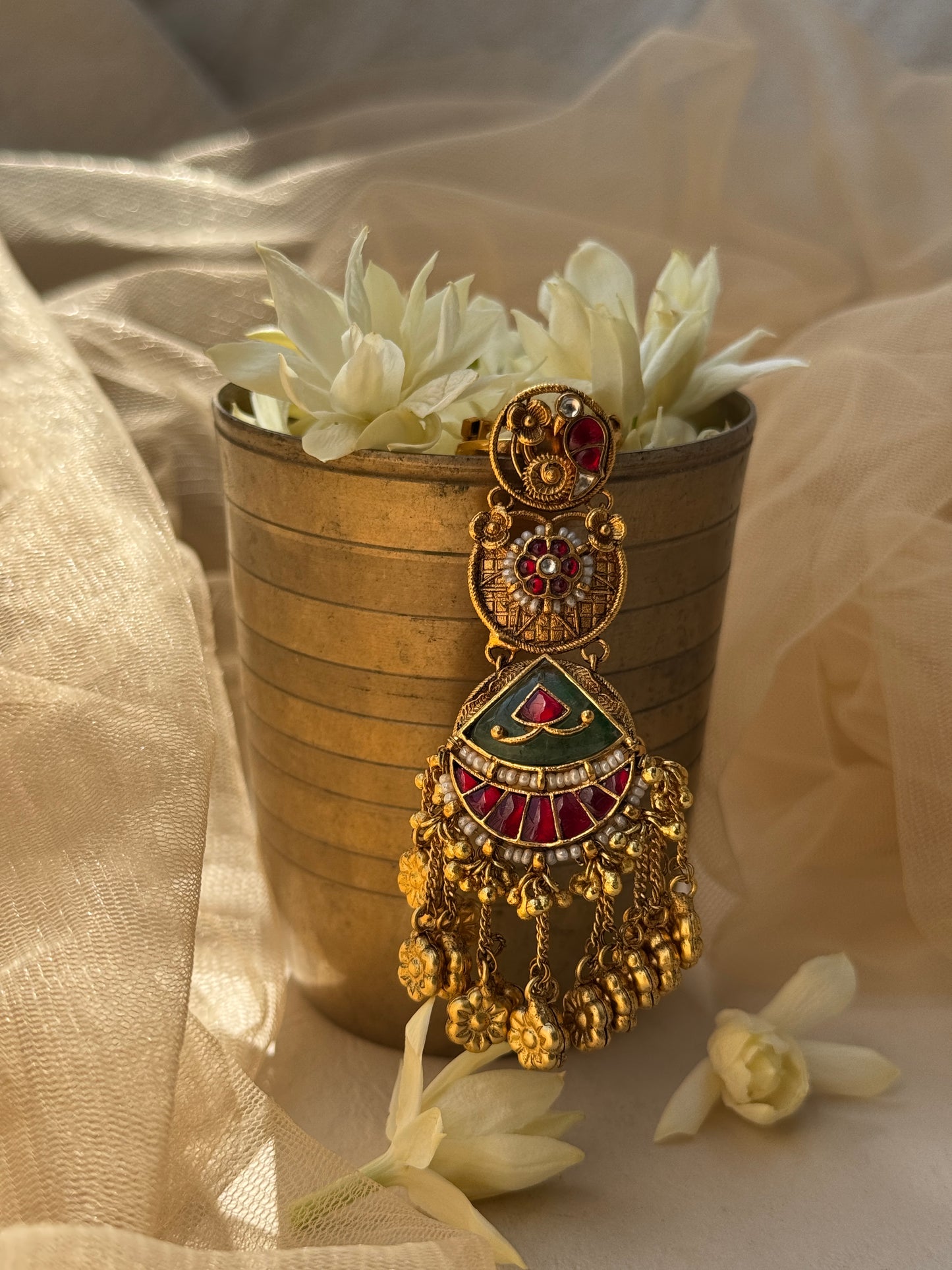 Long hanging Finger Ring with Jhummar end