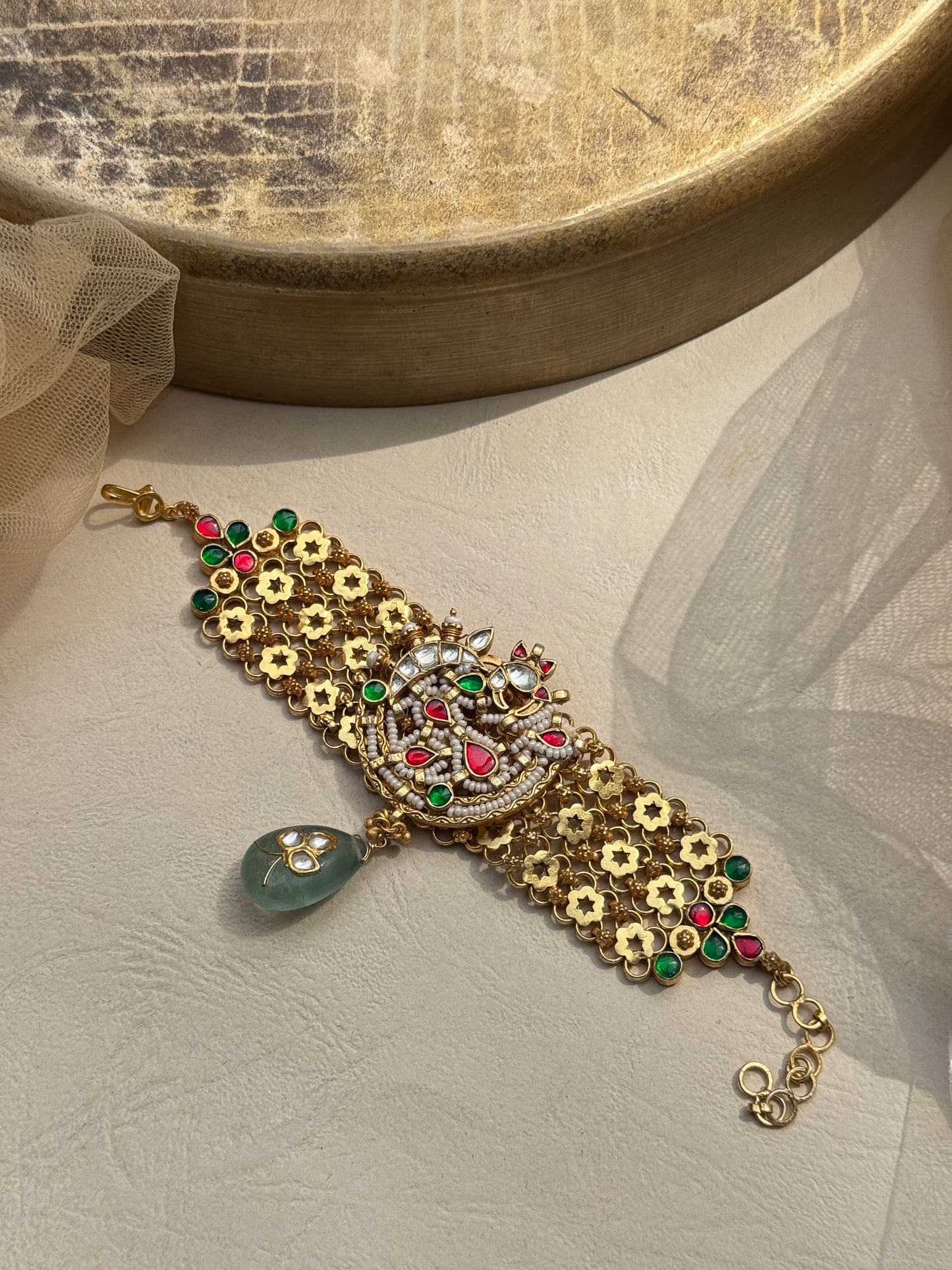 Heritage Design 3 strand of charm bead bracelet with Dangler