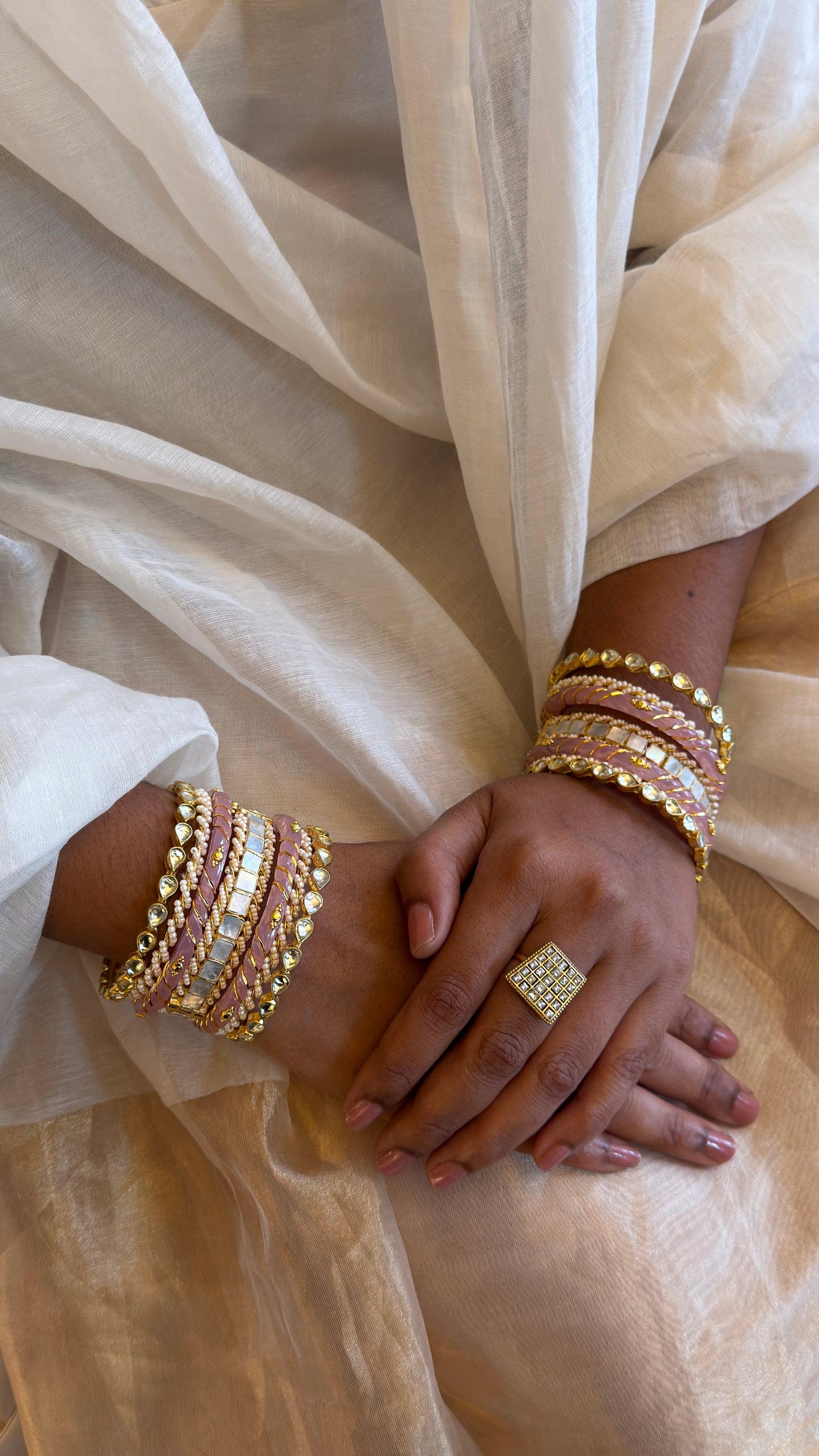 Blush Pearl Kada Set