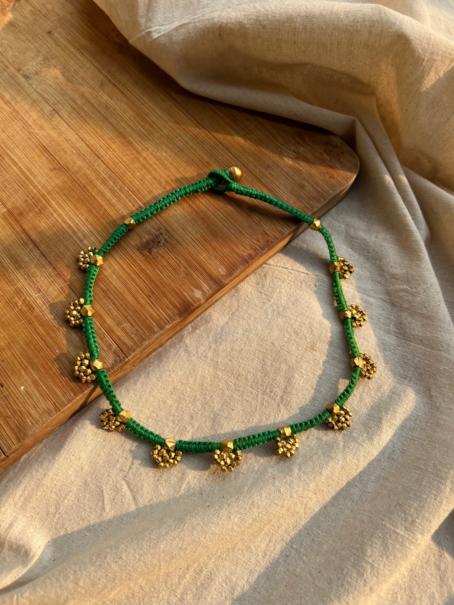 Threaded Choker with Gold Plating Heritage Charms.