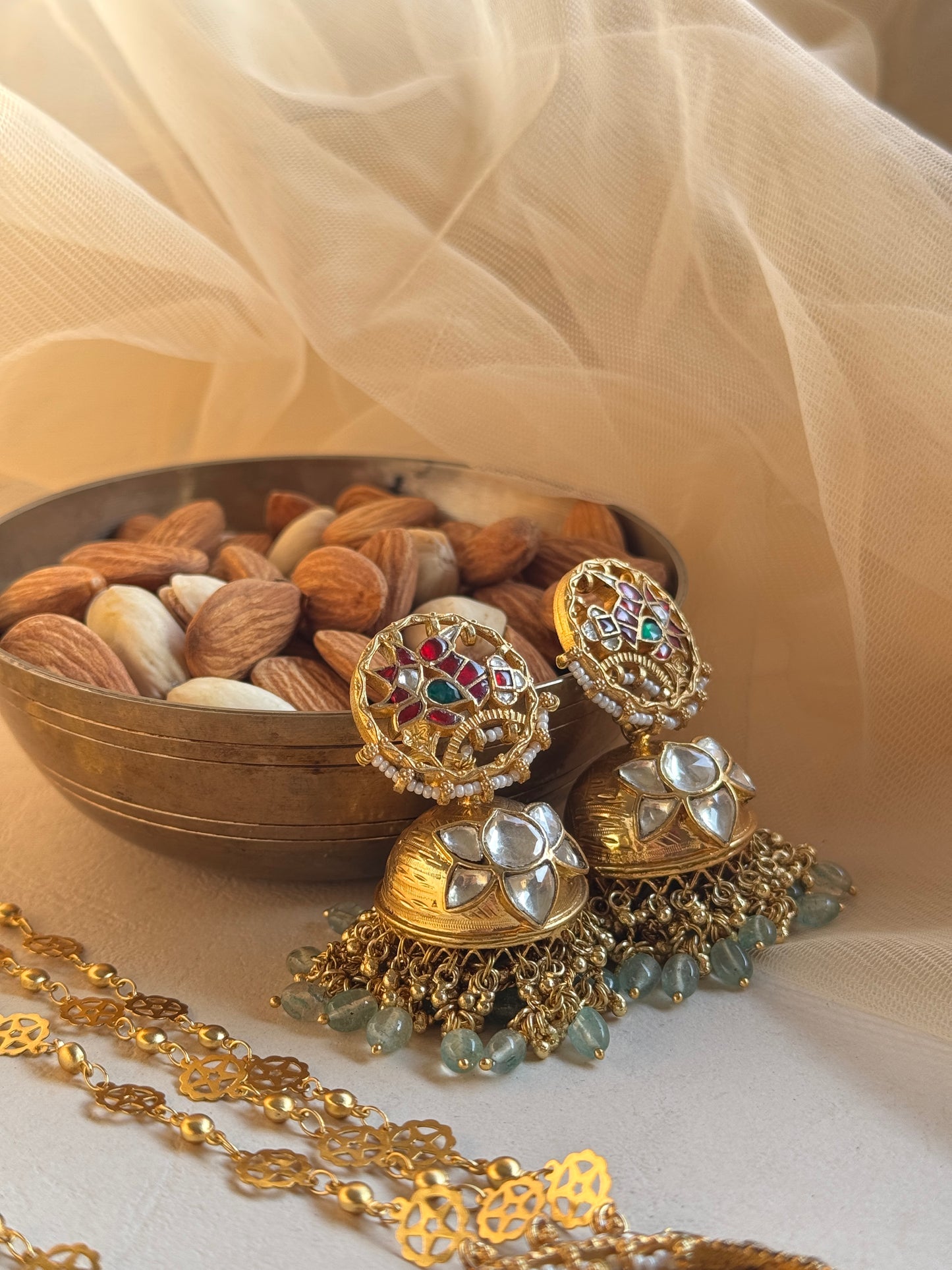 Traditional Gold Plated Long Necklace Set