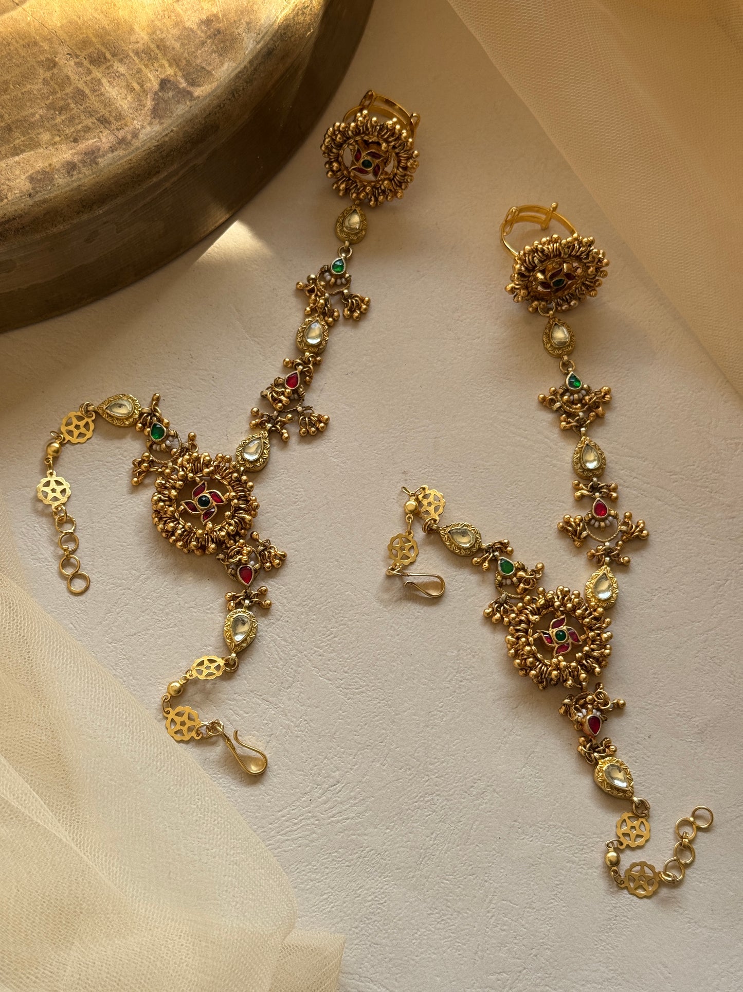 Traditional Charm Chain Gold Plated Hathphool