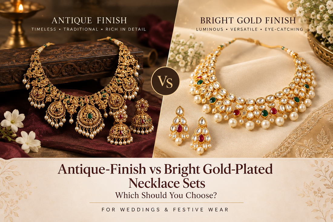 Antique-Finish vs Bright Gold-Plated Necklace Sets