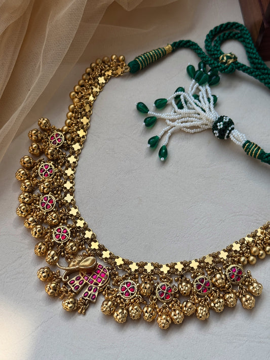Gold plated necklace with elephant pendant