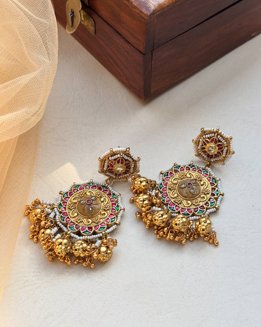 Round Earrings with Jhumkis Danglers