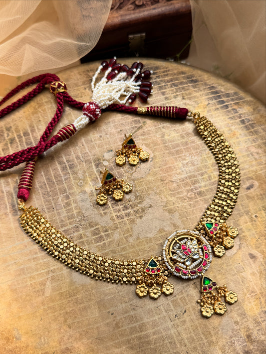 Heritage traditional link Setting Necklace Set