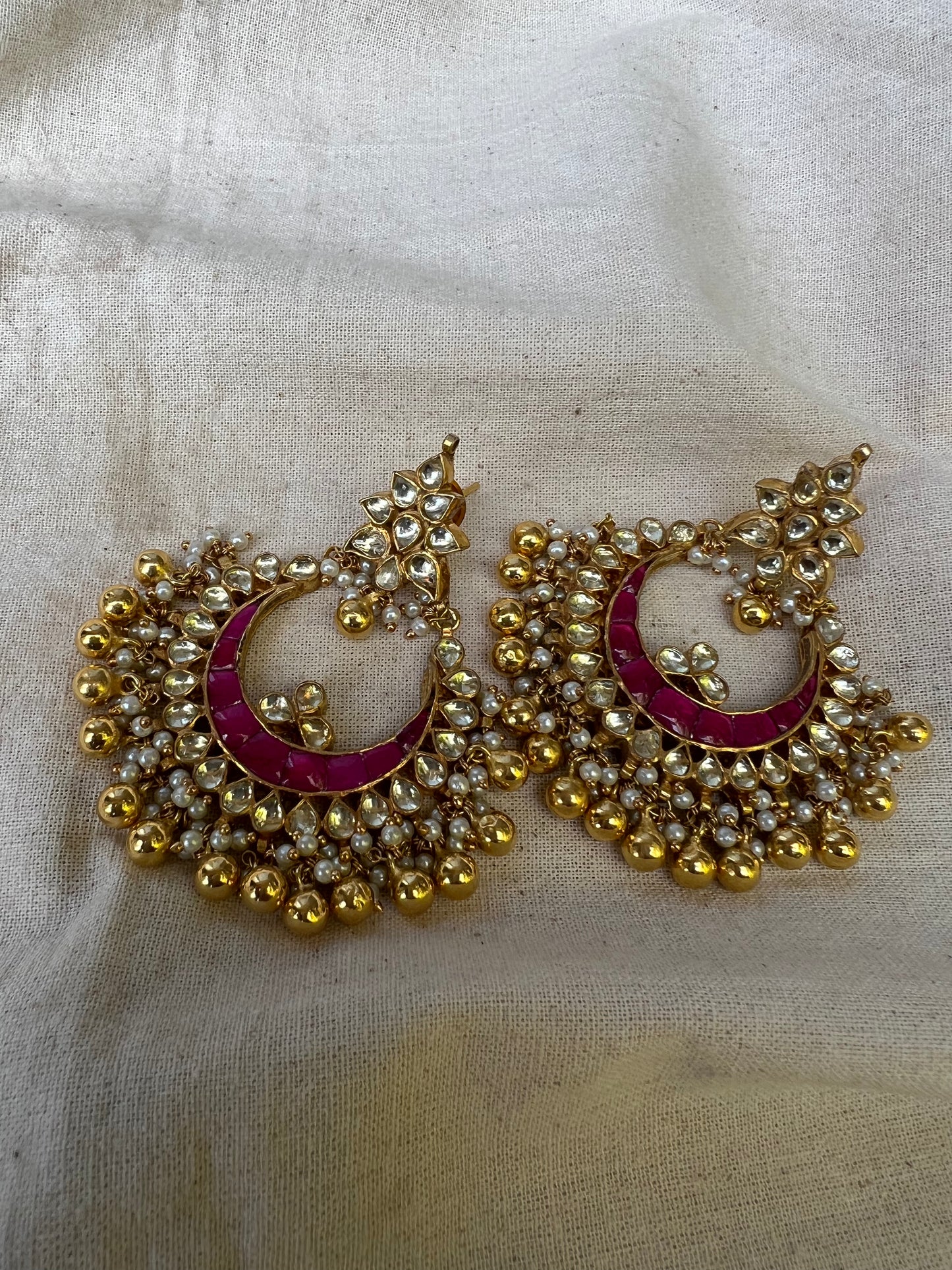 Heritage Chandbali with Golden beads Danglers