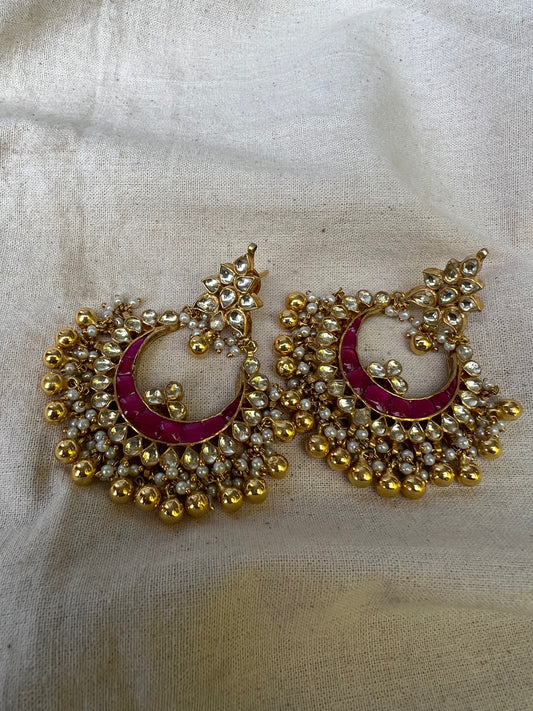 Heritage Chandbali with Golden beads Danglers