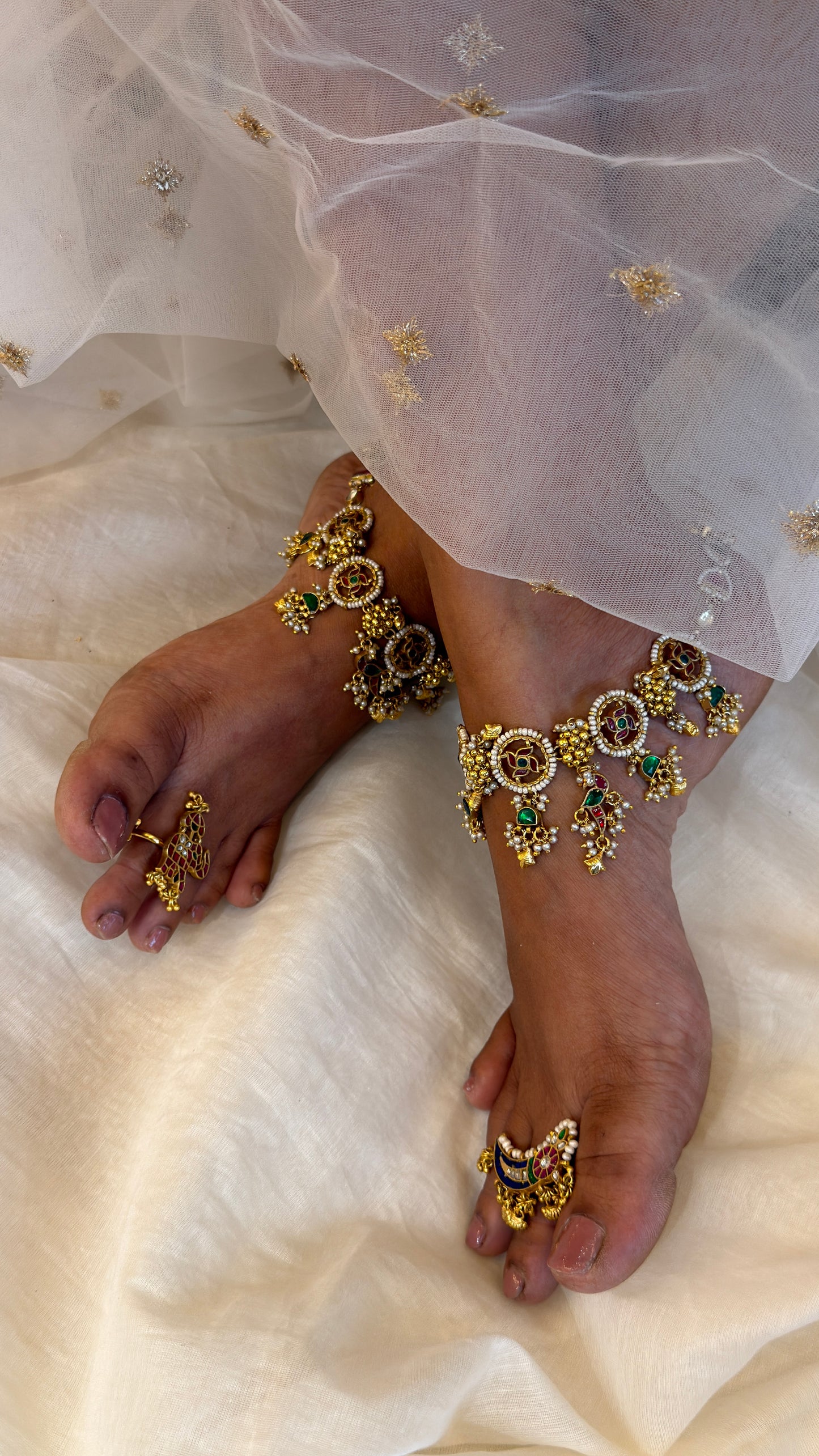 Rangriti Jadau Anklets