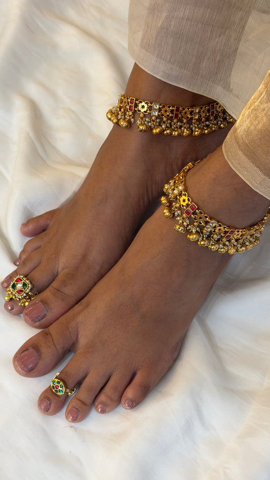 Kumkum Golden Anklets