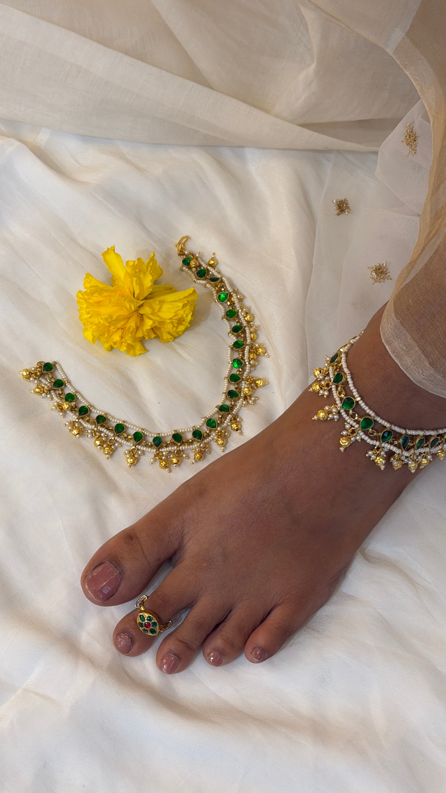 Haritika Jadau Anklets