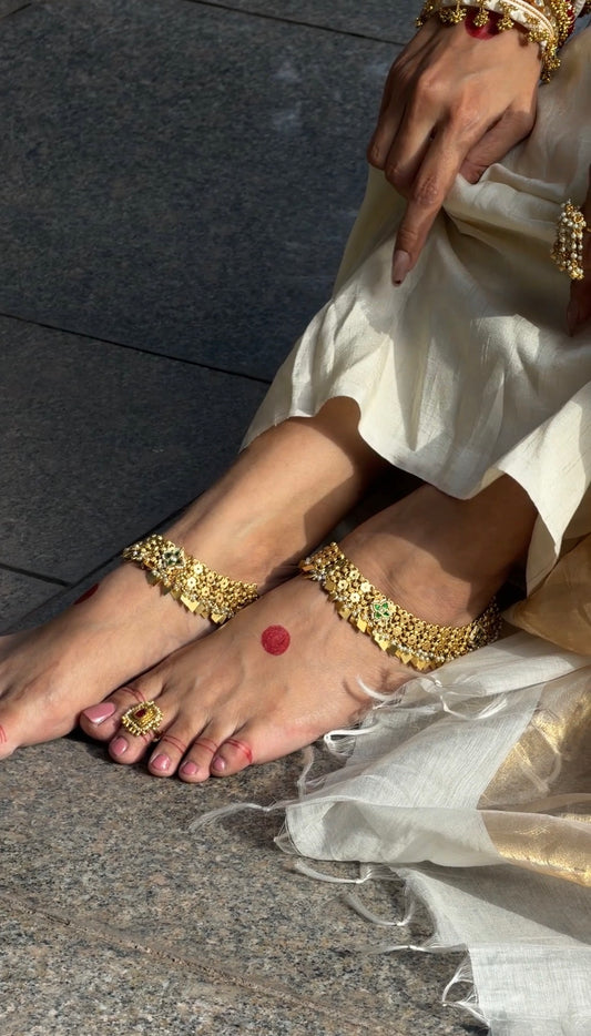 Rangriti Jadau Anklets