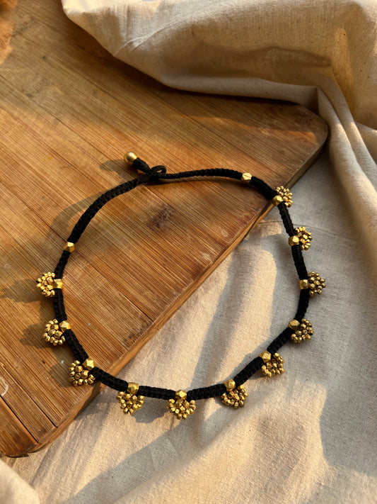 Threaded Choker with Gold Plating Heritage Charms.