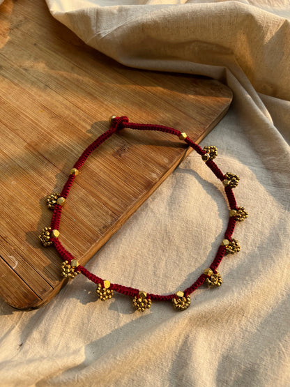Threaded Choker with Gold Plating Heritage Charms.