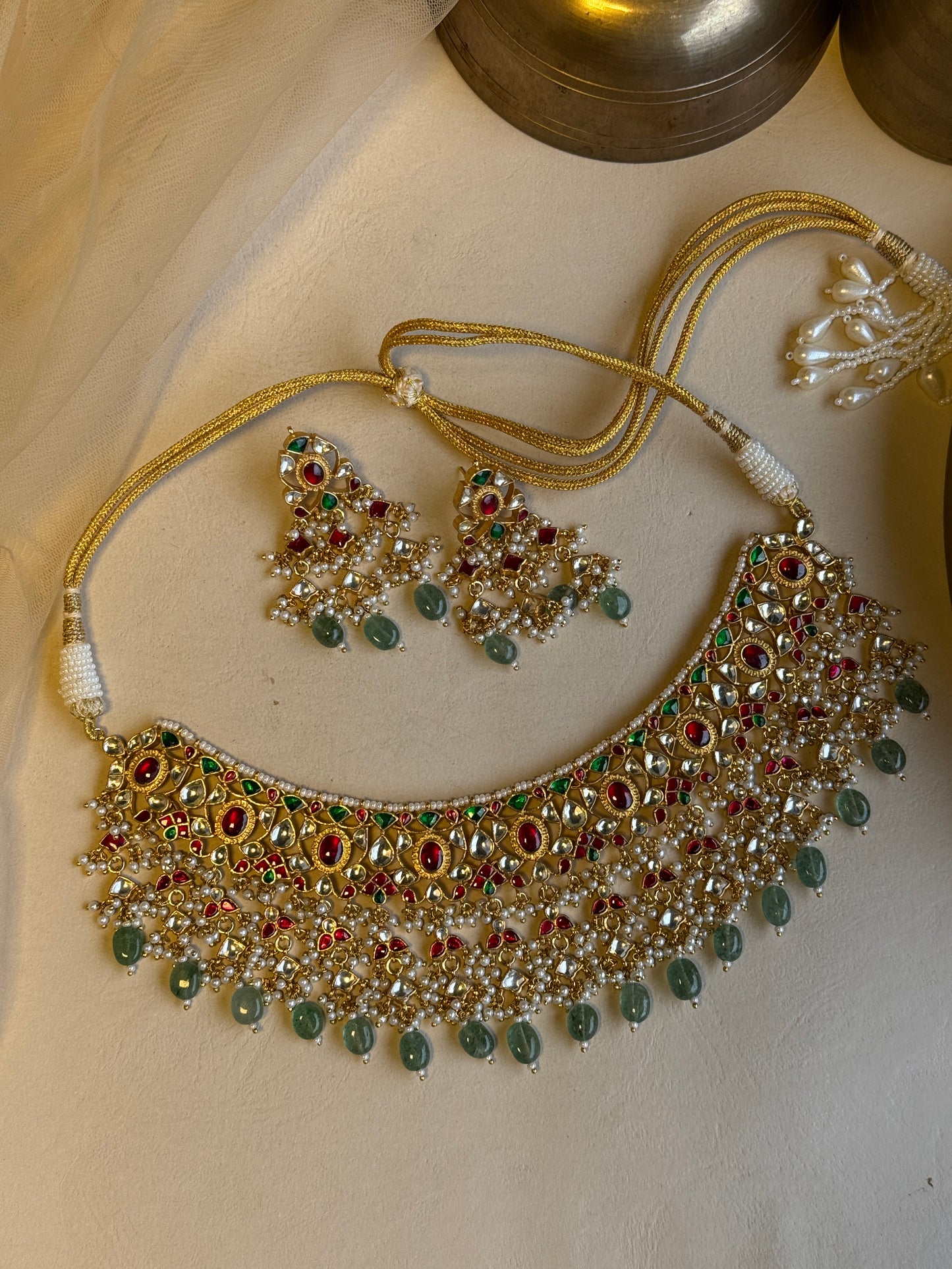 Heritage Jadau and Gemstone beads Choker set