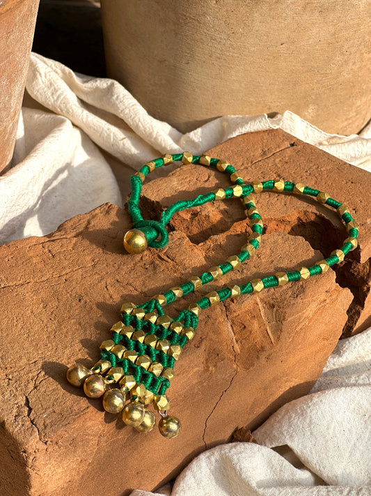 Gold Plated Heritage Thread Necklace with Hangings