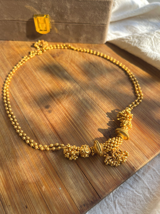 Royal Gold Plated Beaded Necklace Set