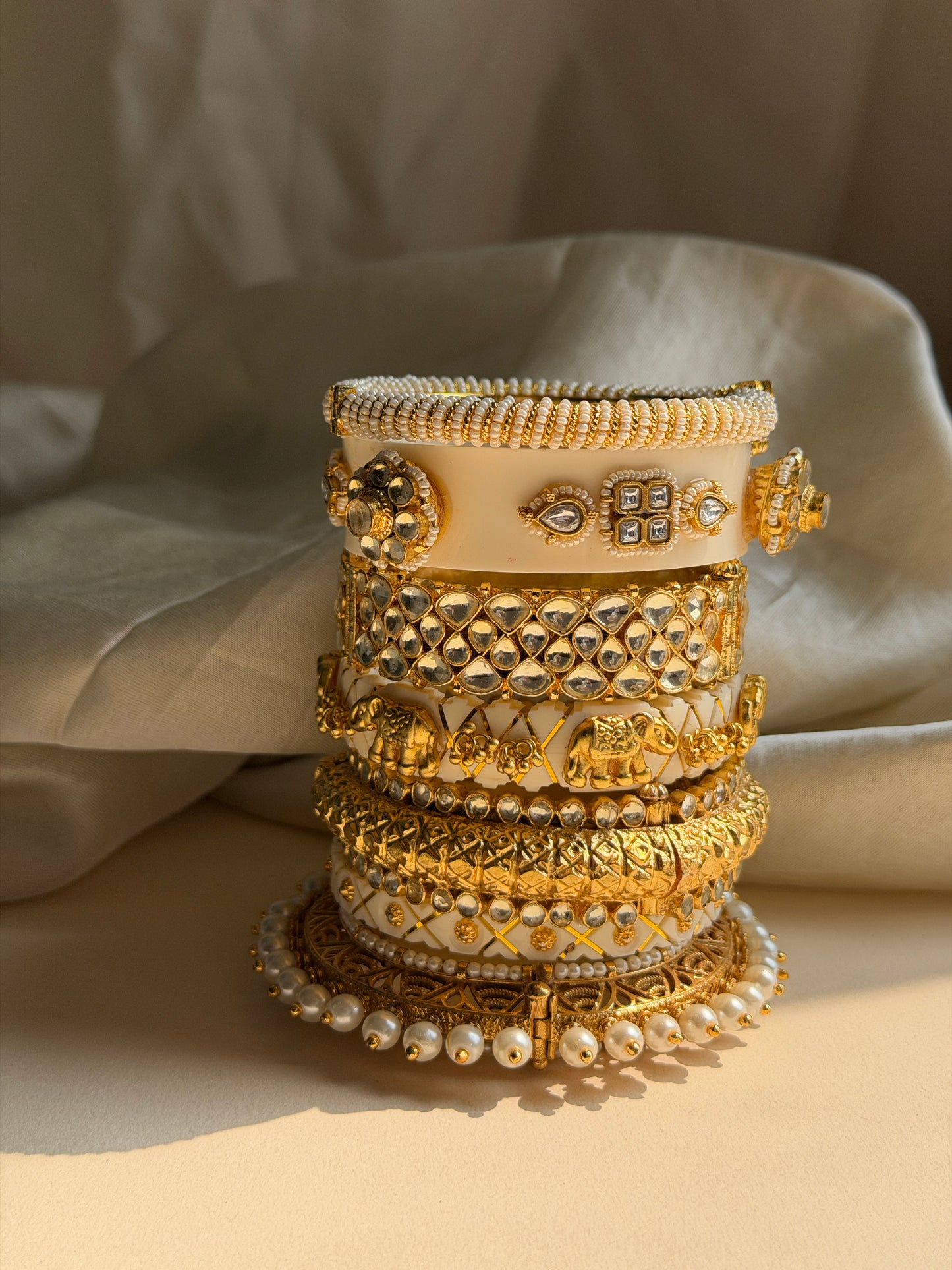 Royal Elephant Charm Bangles Set