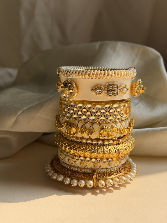 Royal Elephant Charm Bangles Set