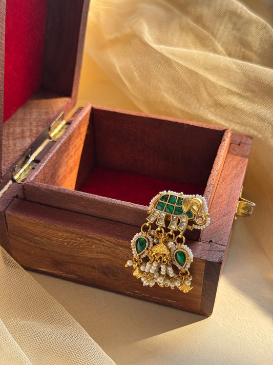 Traditional Elephant Ring with Jhumki and Latkan